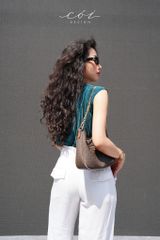 Quần suông phối nút linen tưng premium Cói Design