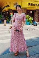 Đầm phối nơ lưng linen hàn Cói Design
