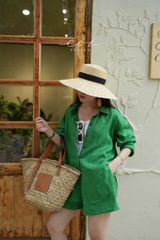 Quần short lưng thun Linen tưng premium Cói Design