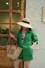Set short áo sơ mi linen Tưng Premium Cói Design