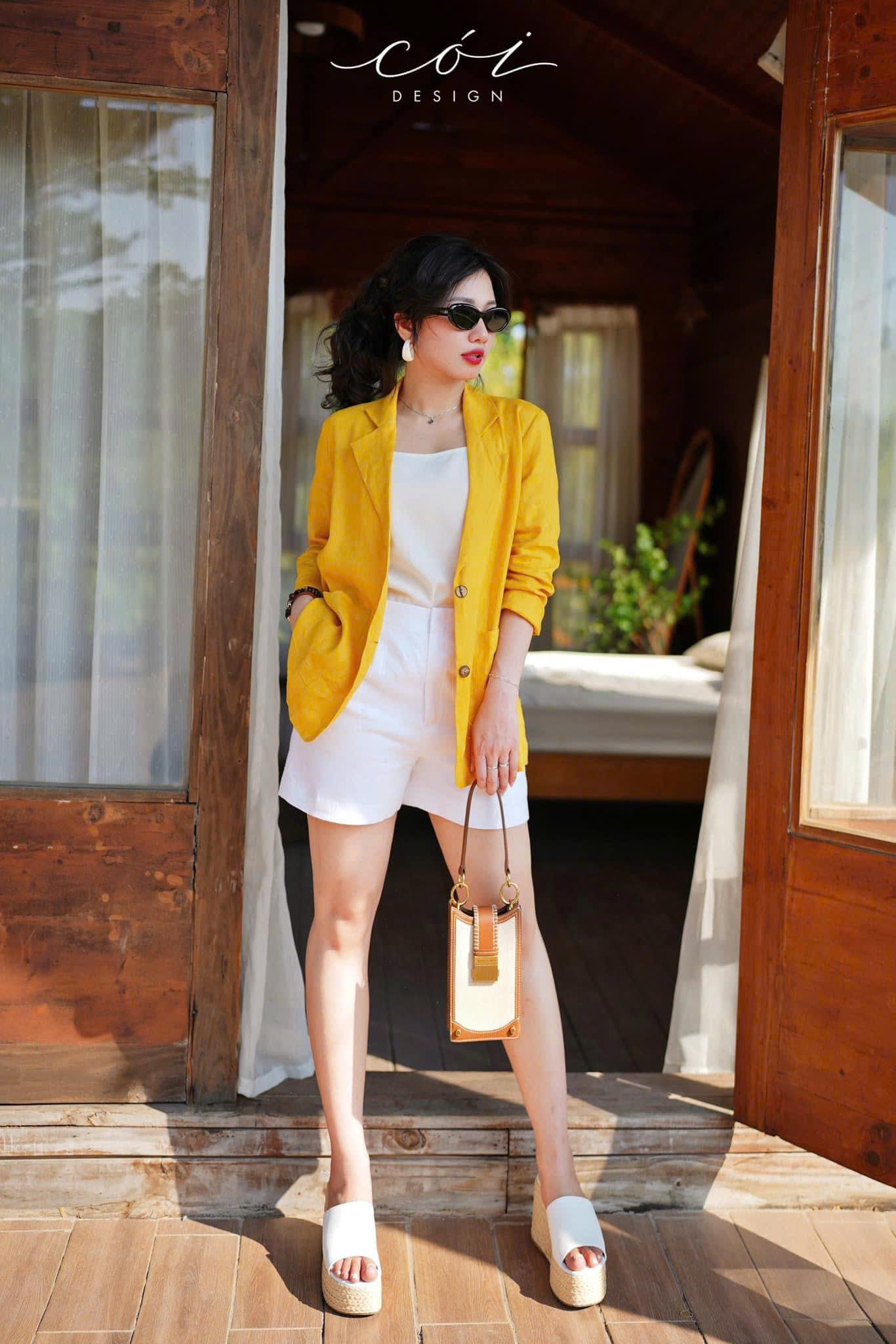 Áo blazer tay dài linen Cói Design