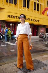 Quần suông phối nút linen tưng premium Cói Design