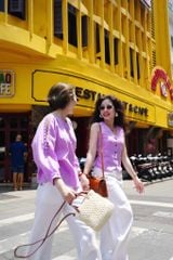 Áo nút bọc xẻ vai linen tưng premium Cói Design