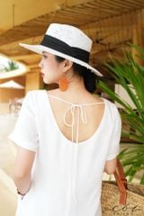 Đầm suông cổ tròn đan dây lưng Linen tưng premium Cói Design