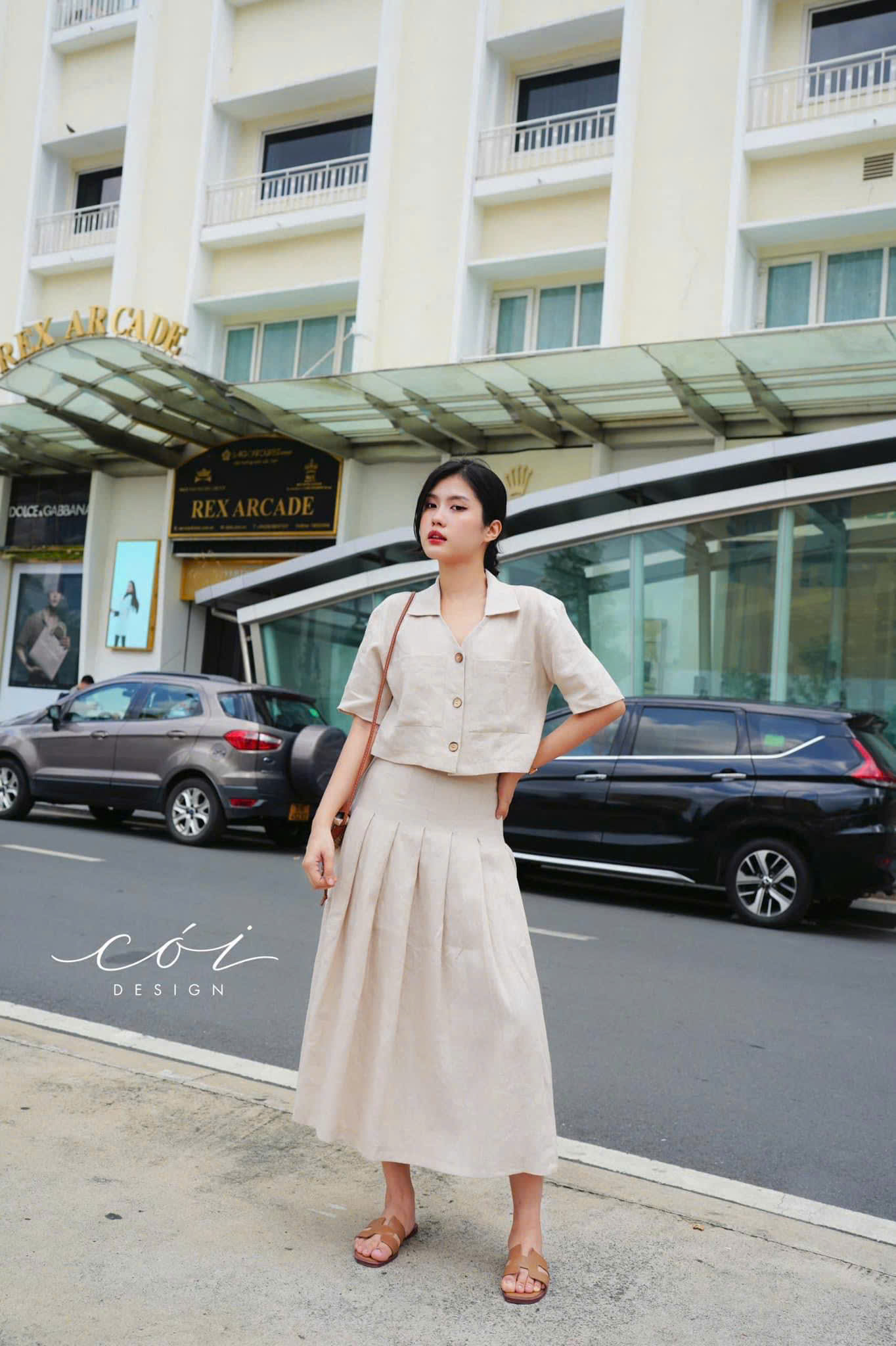 Áo Croptop 2 túi linen tưng premium Cói Design