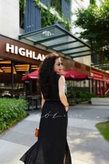 Chân váy xẻ 2 bên Linen tưng premium Cói Design