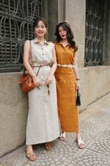 Chân váy xẻ 2 bên Linen tưng premium Cói Design