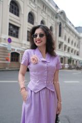 Áo cổ cánh én tay ngắn Linen tưng premium Cói Desgin