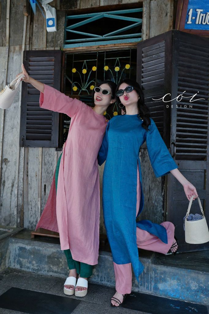 Áo dài xuân khởi sắc Linen tưng premium Cói Design
