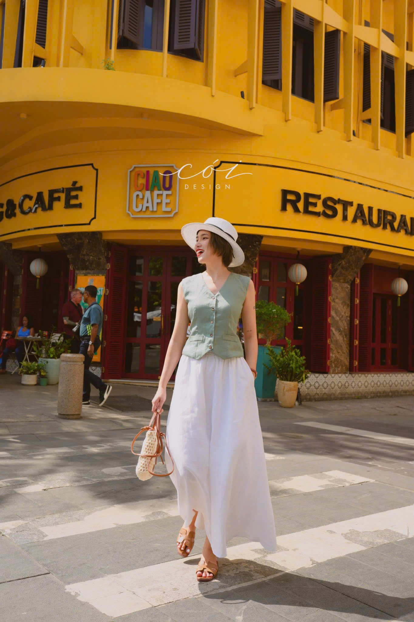 Chân váy suông lưng thun linen tưng Cói Design