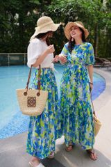 Đầm khoét eo tay phồng cotton hàn Cói Design