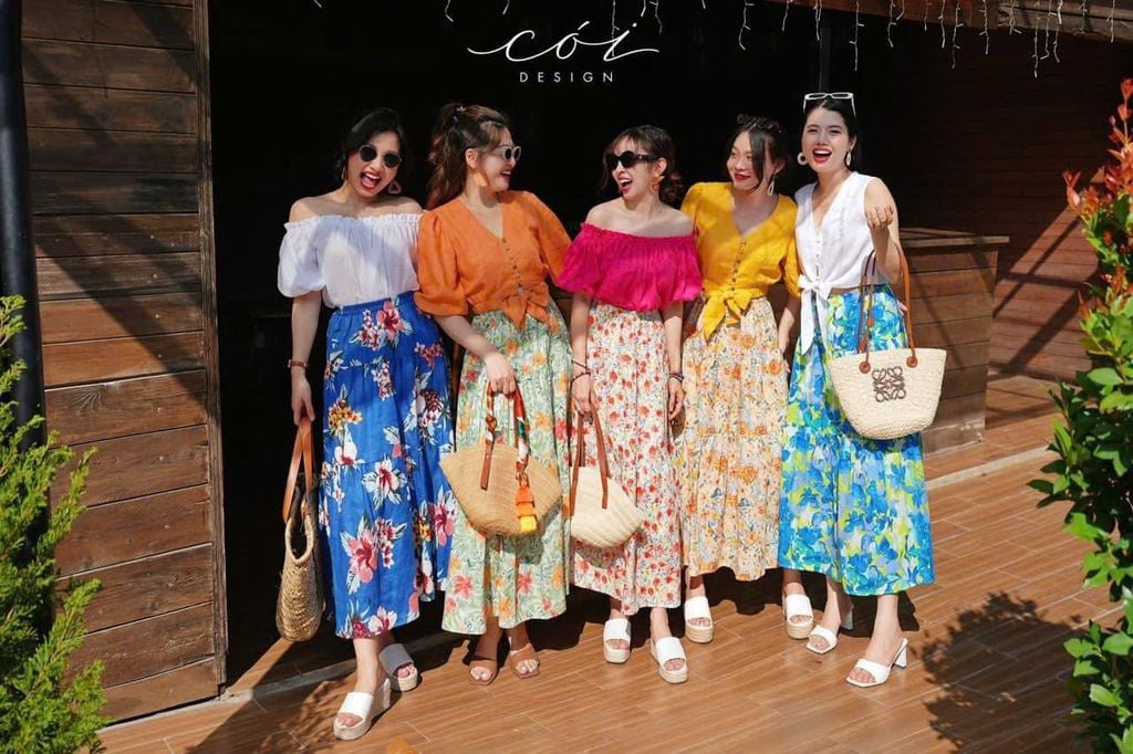 Chân váy tầng Linen tưng premium Cói Design