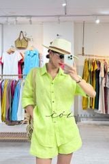Áo sơ mi suông linen tưng premium Cói Design