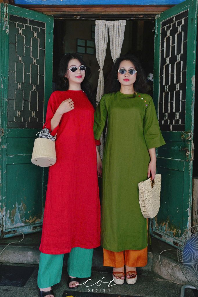 Áo dài xuân khởi sắc Linen tưng premium Cói Design
