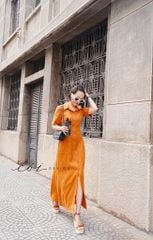 Đầm sơ mi tay ngắn Linen tưng premium Cói Design