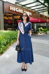 Đầm sơ mi tay ngắn Linen tưng premium Cói Design