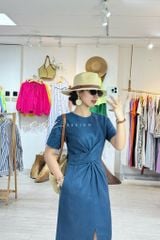 Đầm chéo eo linen tưng premium Cói Design