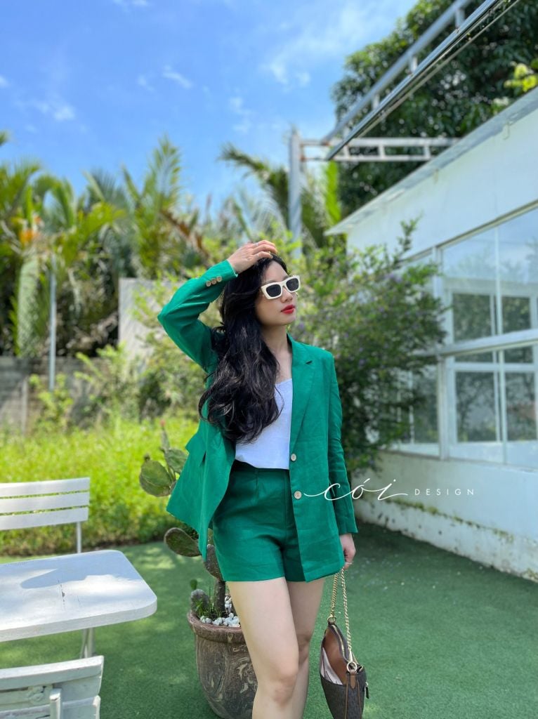 Áo blazer tay dài linen Cói Design
