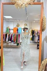 Đầm linen 2 dây họa tiết Cói Design