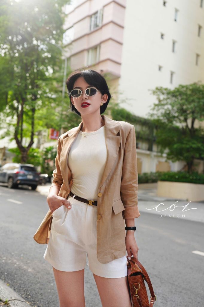 Áo blazer tay dài linen Cói Design