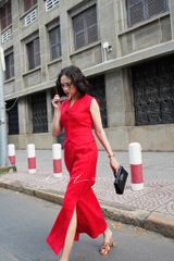 Áo gile cổ cánh én Linen tưng premium Cói Design