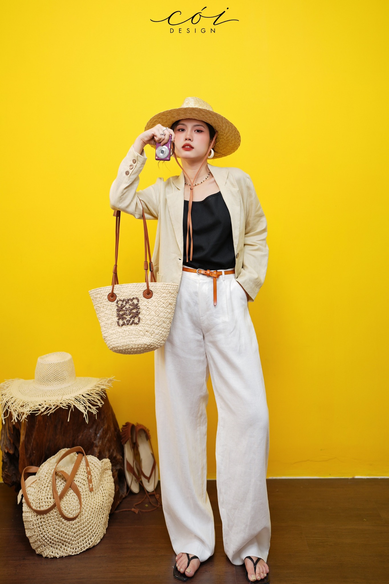 Áo blazer tay dài linen Cói Design