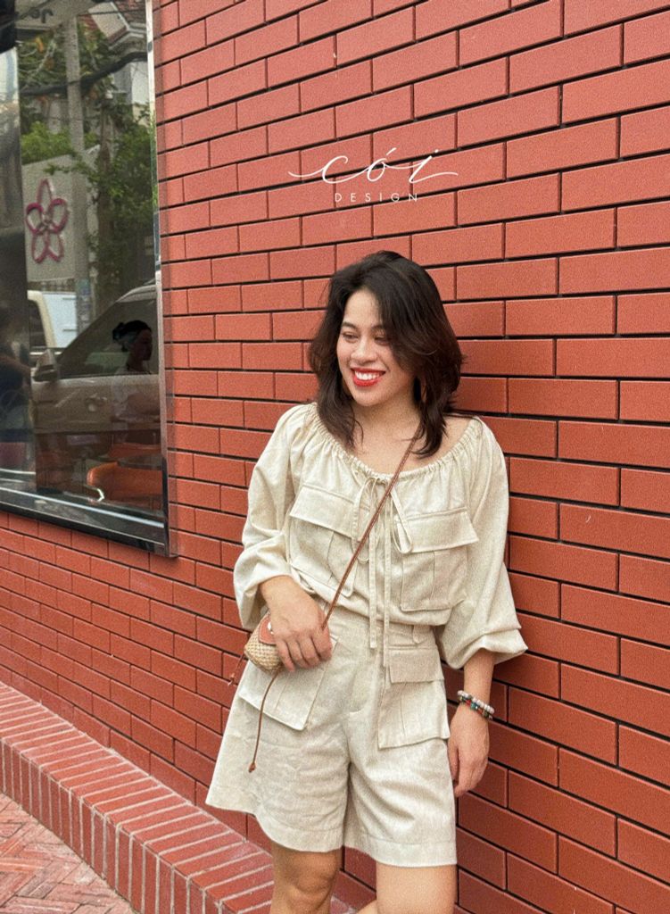 Set short túi hộp linen hàn Cói Design