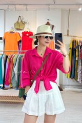 Quần short xếp ly form váy linen tưng premium Cói Design