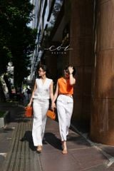 Áo sát nách nút bọc Linen tưng premium Cói Design