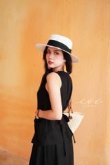 Áo gile vạt tròn 2 túi linen tưng premium Cói Design