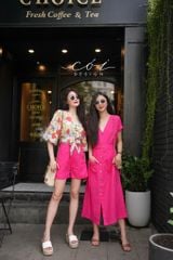 Áo croptop tay bí phối dây linen Cói Design