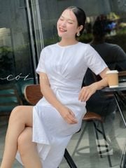 Đầm chéo eo linen tưng premium Cói Design