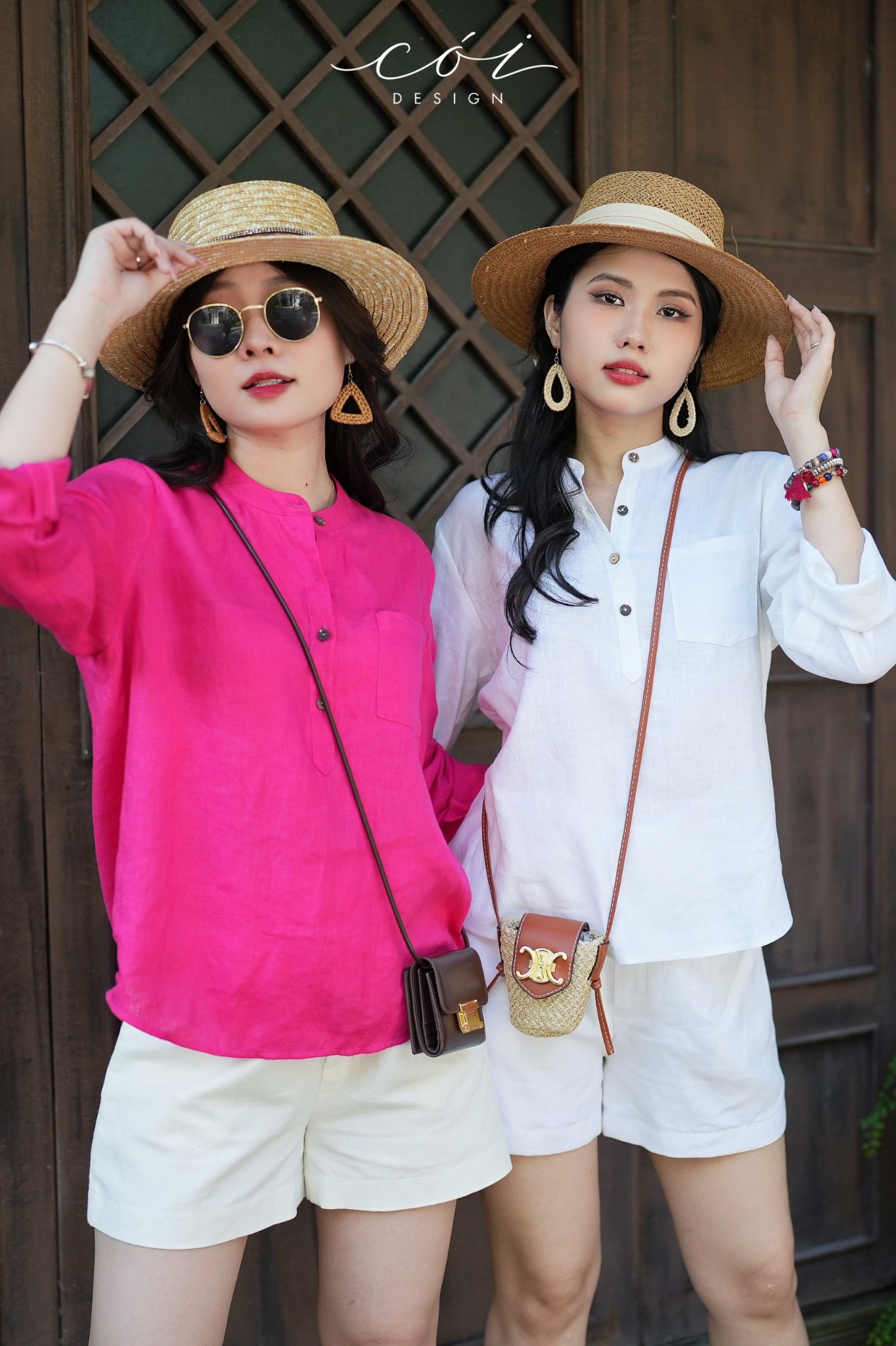 Áo cổ trụ lệch vạt tay dài Linen tưng premium Cói Design