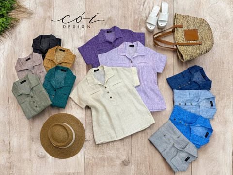 Áo sơ mi 2 túi mổ Linen tưng premium Cói Design
