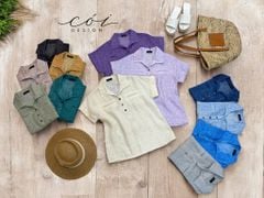 Áo sơ mi 2 túi mổ linen tưng premium Cói Design