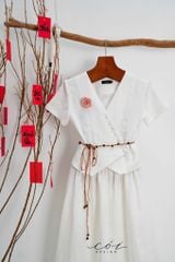 Áo gile xéo nút tay ngắn Linen tưng premium Cói Design