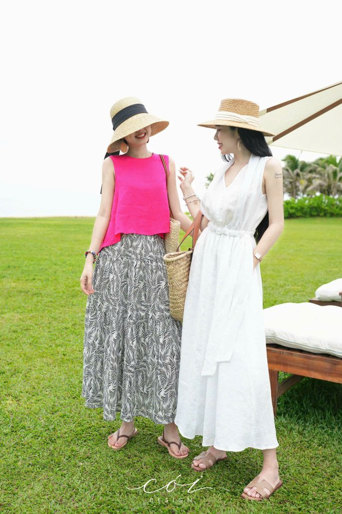 Chân váy tầng Linen tưng premium Cói Design