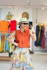 Chân váy tầng Linen tưng premium Cói Design
