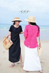 Áo hàng nút lưng tay dài Linen tưng premium Cói Design
