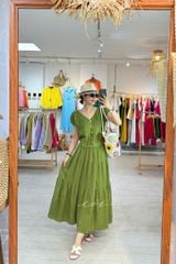 Áo tay xếp lưng đan dây chéo linen tưng premium Cói Design