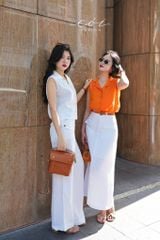 Áo sát nách nút bọc Linen tưng premium Cói Design