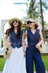 Áo Gile nút dừa Linen tưng Cói Design