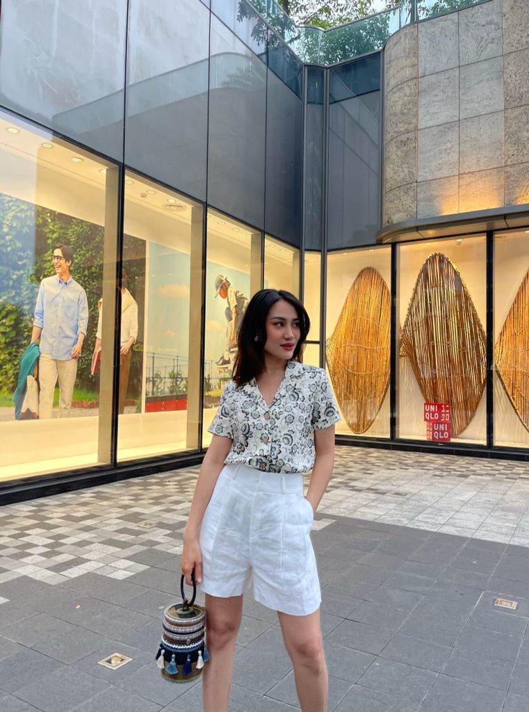 Quần short xếp ly linen Cói Design