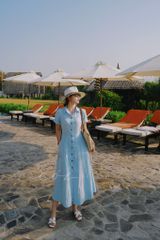 Đầm sơ mi tay ngắn form 8 mảnh Linen tưng premium Cói Design
