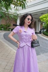 Áo cổ cánh én tay ngắn Linen tưng premium Cói Desgin