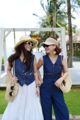 Áo Gile nút dừa Linen tưng Cói Design