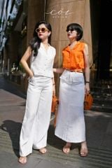 Áo sát nách nút bọc Linen tưng premium Cói Design