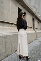 Chân váy 2 nắp túi Linen tưng premium Cói Design