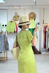 Đầm chéo eo linen tưng premium Cói Design