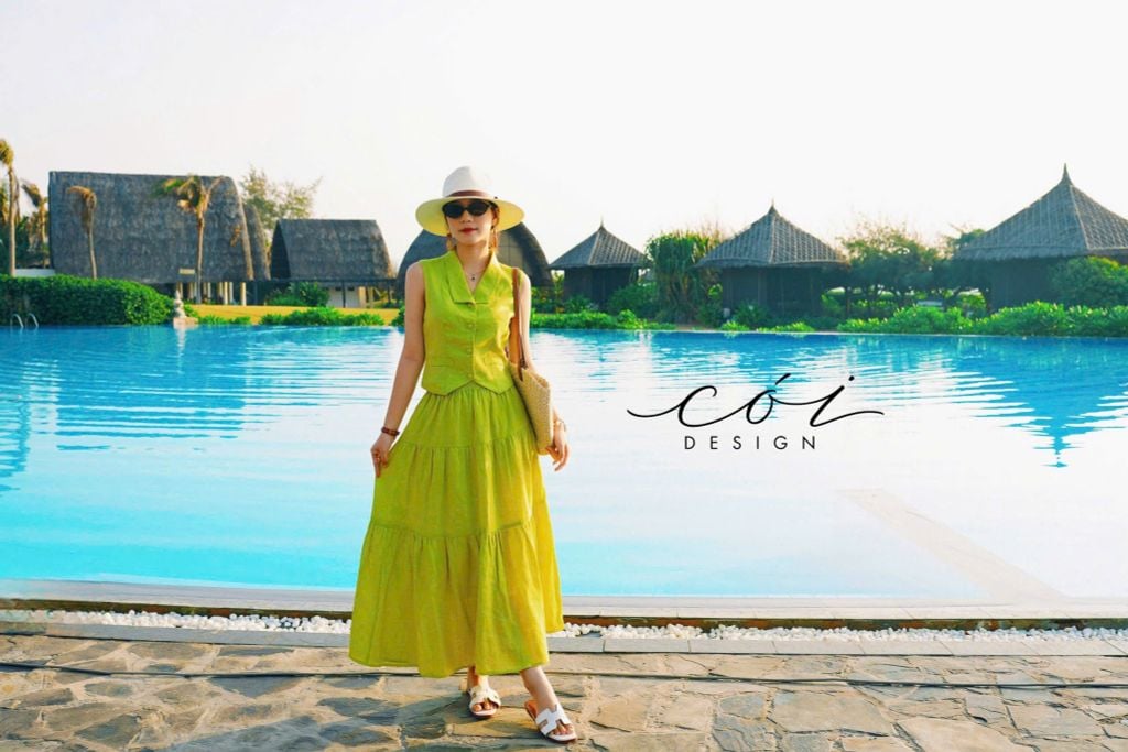 Chân váy tầng Linen tưng premium Cói Design